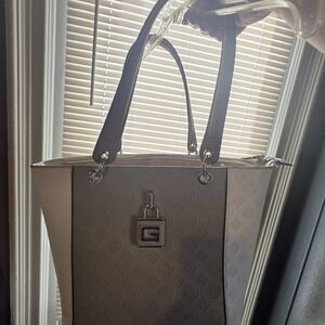 Guess Beige and Brown Tote Bag